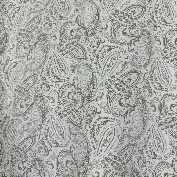 Silk Icon 100% Silk Paisley Button-Up Shirt Womens Small Beige Green Long Sleeve - Picture 5 of 15